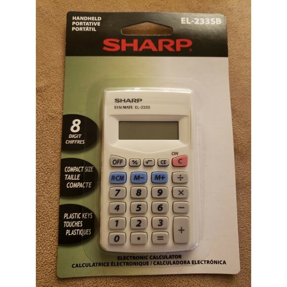 Sharp Calculators EL-233SB 8 Digit Pocket Calculator School and Work - Picture 1 of 5